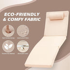 Chaise Lounge Chairs Outdoor Set of 6, Comfy Outside Wicker Patio Pool Lounge - Image 3