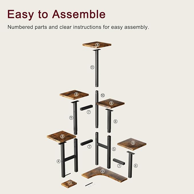 Corner Plant Stand Indoor, 6 Tiered Corner Plant Shelf Flower Stand - Image 9