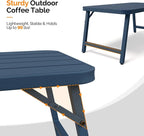 VINGLI Outdoor Folding Coffee Table, Rectangle Drainable Iron Patio Table - Image 5