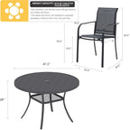 VICLLAX Patio Dining Set for 6, Outdoor Furniture Set Includes 47.2" Round - Image 7