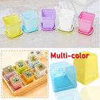 Haawooky 48 PCS 3 Inch Colorful Plastic Plant Pot, Plastic Square Nursery Pots - Image 6