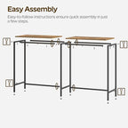 55" Long Bar Table, Counter Bar Height Table, High Top Table, Rectangular - Image 6