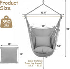 Athena Collection Hammock Chair Hanging Rope Swing Chair - Image 2
