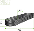 Land Guard 8×2×1ft Galvanized Raised Garden Bed Kit, 108 Gallon Capacity Raised - Image 2