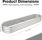 8x2x1ft Oval Galvanized Raised Garden Bed Outdoor 9-in-1 Large Metal Modular - Image 2