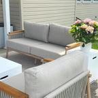 Acanva Modern All-Weather Aluminum Outdoor Patio Sofa - Image 6