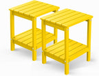 GREENVINES Adirondack-Outdoor-Side-Table | Set of 2 | 14 x 13 Inches | HDPE by GreenVines