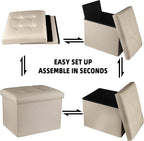ALASDO Storage Ottoman Footrest Stool Small Ottoman - Image 4
