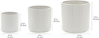 Amazon Basics Assorted Sizes Fluted Ceramic Round Indoor Outdoor Planters - Image 6