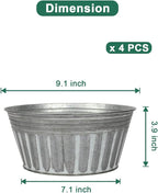 vensovo 9 Inches Silver Metal Rustic Plant Pots - Image 2