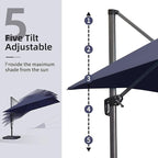 PURPLE LEAF 9' X 11.5' Cantilever Outdoor Rectangle Umbrella Patio Umbrella - Image 7