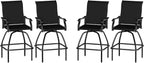 LEVELEVE Patio Bar Set 4pcs Swivel Bar Stools Outdoor Bistro Textilene by LEVELEVE