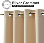 NICETOWN Outdoor Curtains for Patio W100 x L84 inch 2 Pieces, Sun Blocking - Image 3