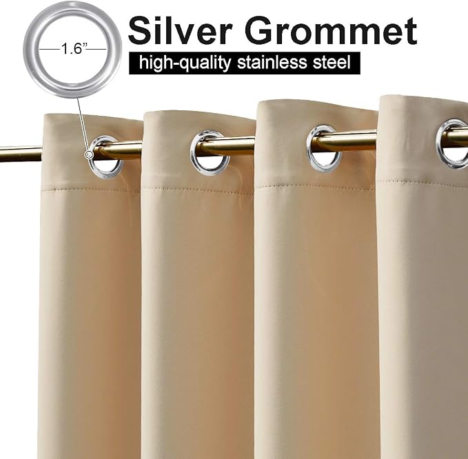NICETOWN Outdoor Curtain for Patio Waterproof, Sunlight Block Rustproof Grommet - Image 2