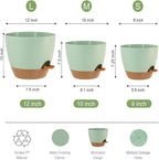 Large Self Watering Pots, 12/10/9 Plastic Planters - Image 2