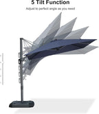PURPLE LEAF 8' X 8' Left-right Tilting Patio Umbrella Outdoor Cantilever Swivel - Image 8