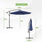 Backyard Expressions 10FT Cantilever Patio Umbrella – Outdoor Offset Hanging - Image 2