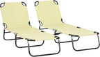 Outsunny 2 Piece Folding Chaise Lounge Pool Chairs, Outdoor Sun Tanning Chairs by Outsunny
