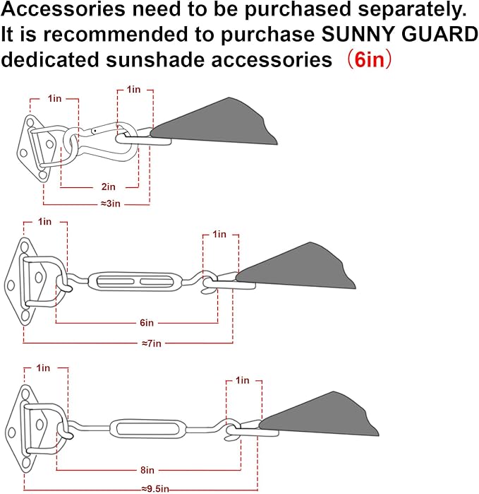 SUNNY GUARD Custom Size 8'x18'x18' Triangle Sand UV Block Sunshade - Image 3
