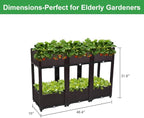 VINGLI Square Raised Garden Bed, Self-Watering Plastic Planter - Image 4