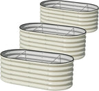 SnugNiture 3 Pcs 4x2x1.5ft Raised Garden Bed Outdoor, Oval Raised Garden Bed Kit by snugniture