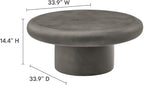 Modway Argos Round Concrete Coffee Table in Gray - Image 3