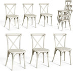 VINGLI Plastic Outdoor Dining Chairs Set of 6, Stackable Patio Cream White by VINGLI