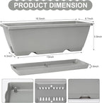 Window Box Planter, 6 Packs 17 Inches Rectangle Planters Box - Image 2