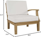Modway EEI-1149-NAT-WHI-SET Marina Premium Grade A Teak Wood Outdoor Patio - Image 3