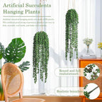 10 Pcs Artificial Succulents Hanging Plants, Fake String of Pearls Greenery - Image 2