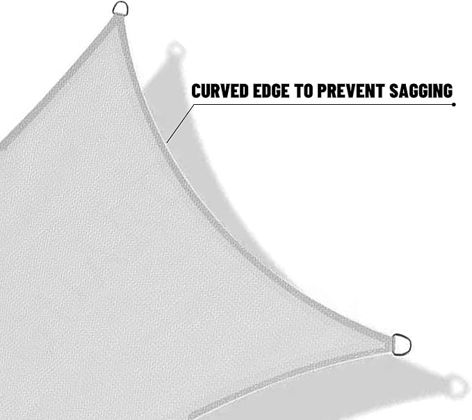 SUNNY GUARD Custom Size 7'x12' Silver Grey Sun Shade Sail Rectangle UV Block - Image 7