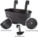 HowRU Metal Iron Flower Pots for Railing Fence Hanging Bucket Pots and Hanging - Image 3