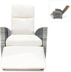 Outdoor Wicker Recliner Chair, 145° Patio Lounge Chair - Image 8