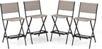 COSTWAY Outdoor Patio Bar Chair Set of 4, Folding Bar Height Stool by COSTWAY