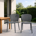 2xhome Set of 2 Patio Dining Chairs | Modern Stackable Outdoor Pool Side Chair - Image 2
