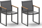 Outdoor Dining Chairs Set of 2, Aluminum Patio Dining Chiars by Oasbira