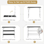 COSTWAY Folding Picnic Camping Table, Portable Lightweight Aluminum Table - Image 6