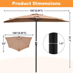 OLIXIS Half 9Ft Umbrella Outdoor Patio, Scalloped Patio Umbrella - Image 2