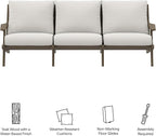 Modway Saratoga Teak Outdoor Patio Sofa in Weathered Gray White – 3 Seater Couch - Image 3