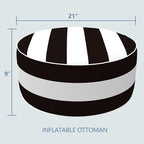 LVTXIII Outdoor Inflatable Ottoman, Fade-Resistant Round Footrest Stool D21”x - Image 3