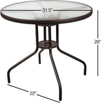 Garden Elements Outdoor Patio Furniture, Round Dining Table, Steel Base and Rim - Image 3