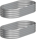 2PCS 4x2x1FT Galvanized Raised Garden Bed Kit, Vegetable Boxes-Oval Metal by Yortrek