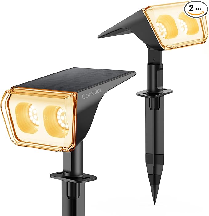 Consciot Solar Spot Lights Outdoor Waterproof, 24 LED Dusk-to-Dawn Solar by Consciot