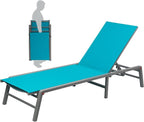 Kozyard Outdoor Foldable Lounge Chair, Aluminum Frame Patio Lounger - Image 3