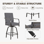 Outdoor Swivel Bar Stools Set of 4, Bar Height Patio Chairs - Image 6