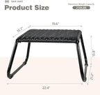 Wicker Ottomans Outdoor Footstool, Patio Rattan Garden Furniture All Weather - Image 3