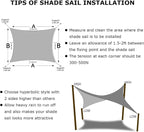 KANAGAWA Sun Shade Sail Curved 24'X24' Grey Rectangle Outdoor Shade Cover UV - Image 4