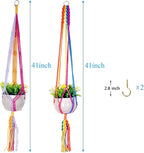 Rainbow Colorful Macrame Plant Hanger - Image 5