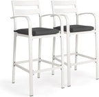 VINGLI Outdoor Bar Stools Set of 2, All-Weather Bar Height Aluminum Stools by VINGLI