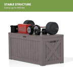 Patiowell 120 Gallon Large Deck Box, Outdoor Lockable Storage Box - Image 8